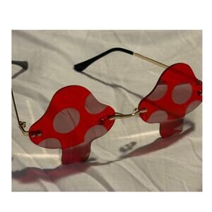 Mushroom Shape Sunglasses for Women Irregular Rimless Eyewear Retro